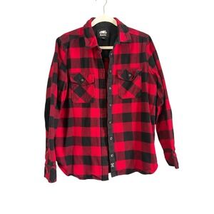 Roots Women's‎ Red Black Buffalo Plaid Flannel Shirt M/M
